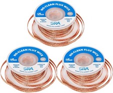 SRA Soldering Wick with Flat Woven Copper Desoldering Braid Strip and 3 Pack 