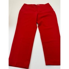 A New Day Red Stretch Straight Leg Dress Pants Womens Size 12 Office Trousers