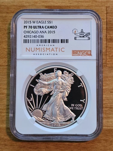 2015 W Silver Eagle S$1 Chicago ANA PF70 Ultra Cameo NGC 