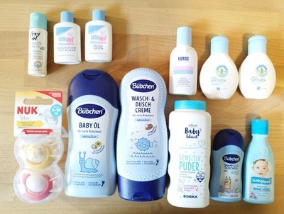 12-teiliges Babypflege Set Konvolut Bübchen SebaMed Eubos Penaten Babylove Elkos