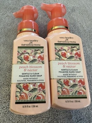 2 Bath & Body Works Vera Bradley Peach BLOSSOM & NECTAR Foaming HAND SOAP *READ*