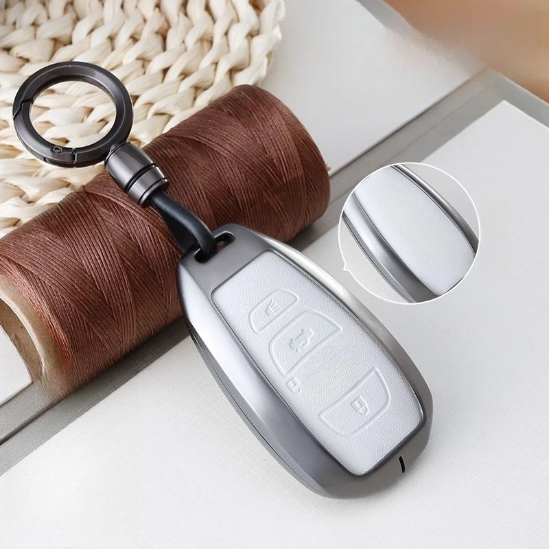 Funda Carcasa Llavero Coche Aleación Zinc Cuero Para Subaru Outback Legacy Forester BRZ Foto 3 de 4