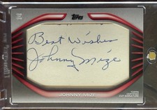 2020 Topps Series two JOHNNY MIZE One-of-One 1/1 Cut Signature Auto Autograph🔥