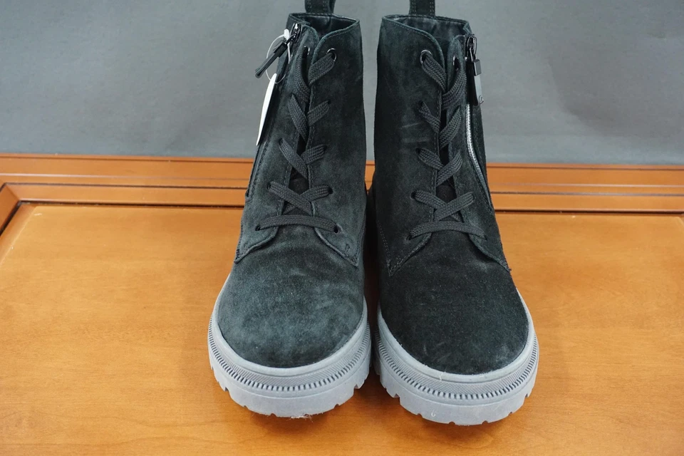 Ara Botas Altas Suaves Zapatos Mujer Talla 6 Negro Gamuza Con Cordones Cremallera Forro Bambú Foto 2 de 4