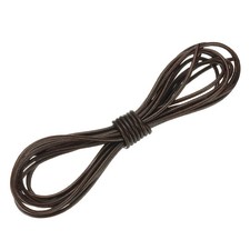Round Leather Cord, 2mm x 5.5 Yards Full-Grain Leather String Rope, Brown