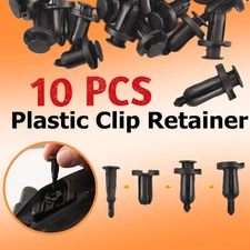 10Pcs Car Retainer Auto Fasteners Push Trim Plastic Clips Pin Rivet Bumper