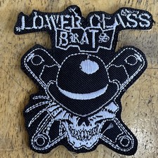 Lower Class Brats Punk Band Logo Patch: Iron On, Embroidered, 3 3/4  X 3 1/2  