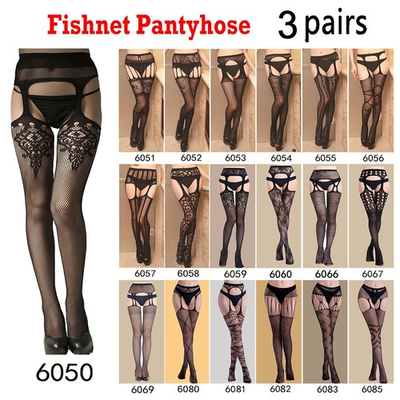 #ad 3 Pairs Sexy Stockings Lace Thigh High Stockings With garter belt Pantyhose $12.99