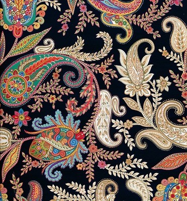 Geschenkpapier - Röllchen - 70x150 cm - BSB - Paisley - Muster schwarz