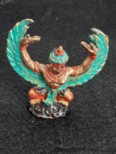 BRASS GARUDA, SEATED, BLUE BRONZE AND RED COLOUR
