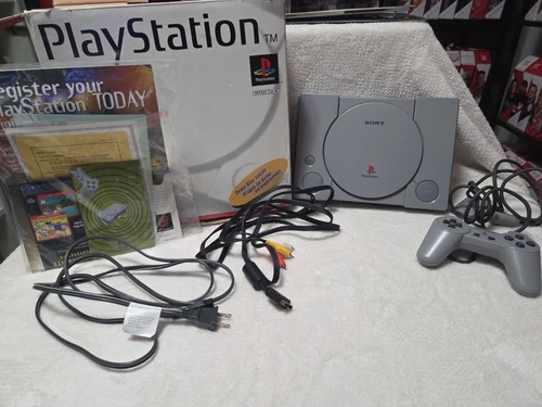 Sony Playstation 1 Console PS1 System Complete in Box With Controller And Papers