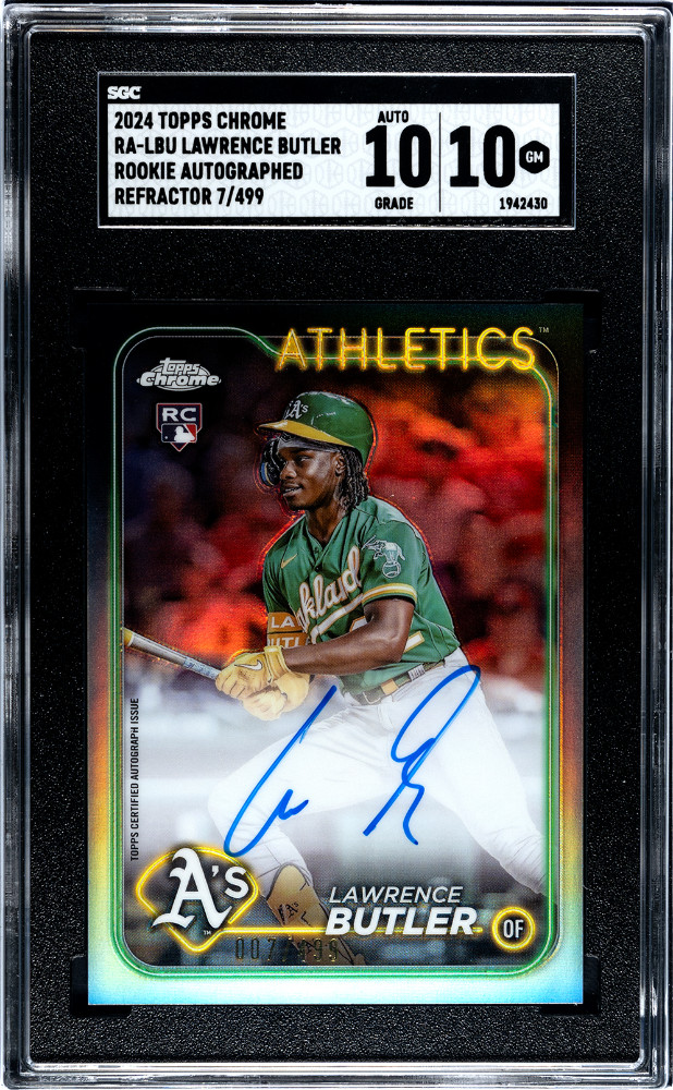 2024 Topps Chrome Lawrence Butler #RA-LBU Refractor Rookie 7/499 SGC 10 Auto 10