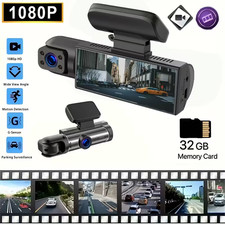 1080P Dual Camera Dash Cam With IR Night Vision, Loop,3.16 Inch IPS screen