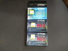 Lot Of 3 TDK VHS-C Camcorder Cassette Premium HG Superior 30-minutes NEW Sealed