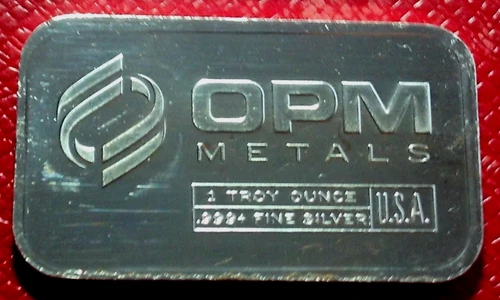 Ohio Precious Metals ( OPM ) Bullion Bar 1 Troy oz.999 Silver