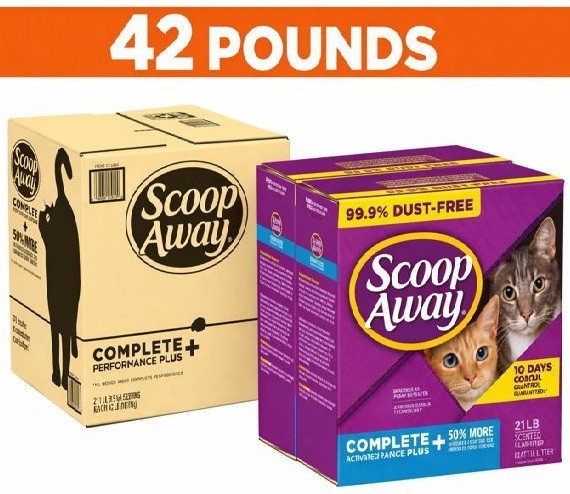Scoop Away Cat Litter 42 lb Scented Clumping Odor Scented Fresh Scent, 42 LB