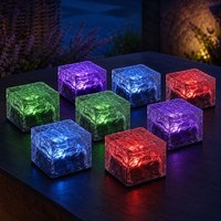 Solardeko Gartenlampe AußEnleuchte Led EiswüRfel Dekolampe Rgb Farbwechsel 8X