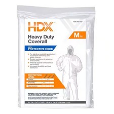 HDX Heavy Duty Painters Coverall with Protective Hood Solvent Resistant, Medium