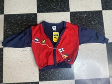 Vintage OshKosh Sweatshirt Sweater Boys Size 4T Blue Button Up 80s V Neck