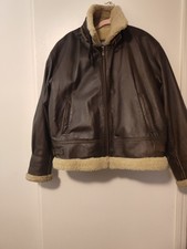 Giacca Bomber Vintage B3 Aviator Pelle di Pecora Marrone Wilson Pelle Taglia Med