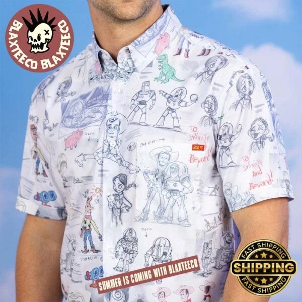 Disney And Pixar Toy Story Toy Story-Board Short Sleeve Hawaiian Shirt Reprint