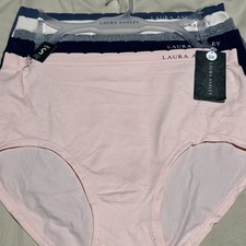 Laura Ashley Panties Briefs Underwear 5 Pack Size 2X Bottoms Nylon Spandex