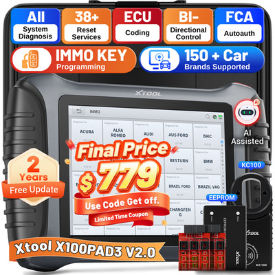  XTOOL X100 PAD3 Car key Programmer IMMO Coding Bidirectional Diagnostic Scanner