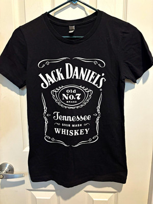 Next Level Black Jack Daniel s Whiskey Graphic Crew Neck T-Shirt Size M