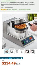 Carnival King WBM13DGT Non-Stick Belgian Waffle Maker with Digital Timer - 120V