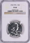 1956 Franklin Half Dollar Type 1 NGC PF68 Brilliant White PR68 RARE