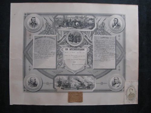 CIVIL WAR SOLDIER SERVICE RECORD MEMORIAL w CDV Photo 7th OHIO CAVALRY REGIMENT