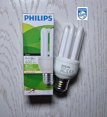 Philips Energiesparlampe 11W 827 Genie E27 Warmweiß white 600 lm WW Kompaktlampe