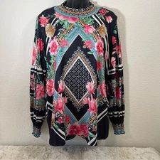 Floral Black and Pink Top