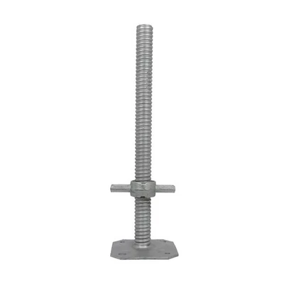 GEZU IMPEX Husillo de Andamio con Placa Base Roscada Ø38 mm – Acero Galvanizado
