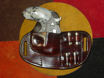 Bond Arms Roughneck  38/357  leather holster extra ammo holder brown Kwik & Free