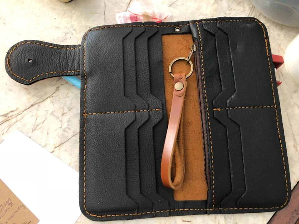 Leather Biker Wallet Chain Handmade Leather Wallet Mens Bifold Wallet Gift 299 - Image 2 of 2