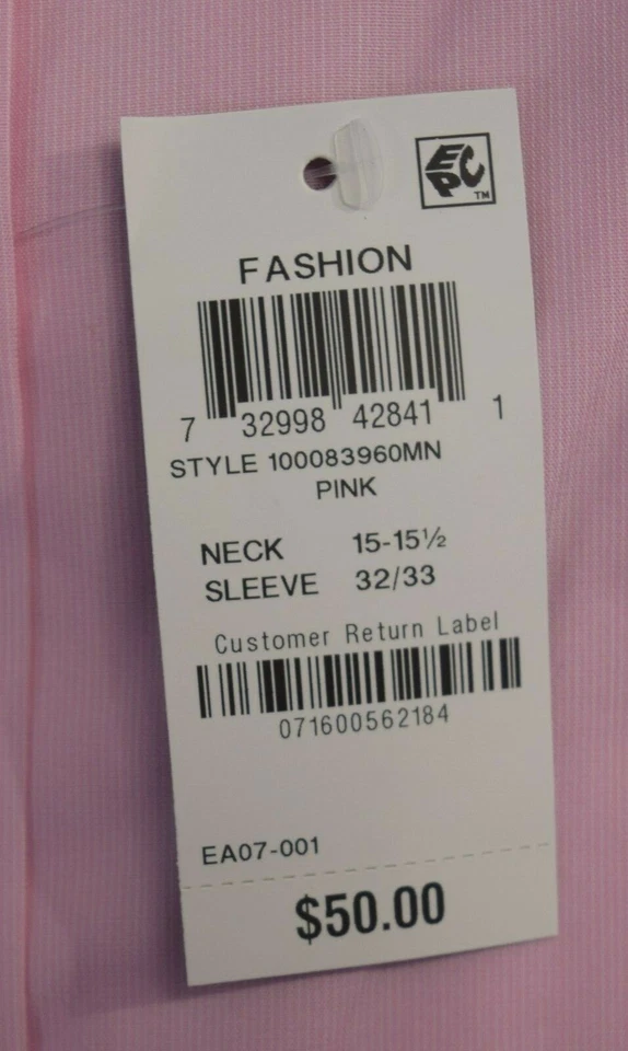 AlfaTech by Alfani Men's Slim-Fit Dress Shirt Pink 15-15.5 32-33 - Image 3 of 4