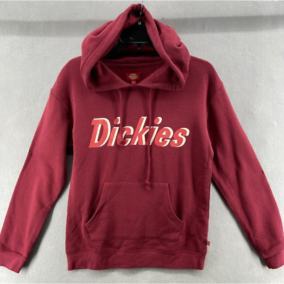 NWT Dickies Sweatshirt Juniors Size Small Pink Pull Over Hooded Spell Out Warm
