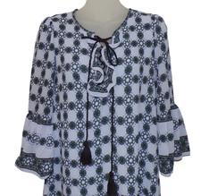 Max Studio London 'Melina' Blue Geometric Dress Boho sz XS NWT