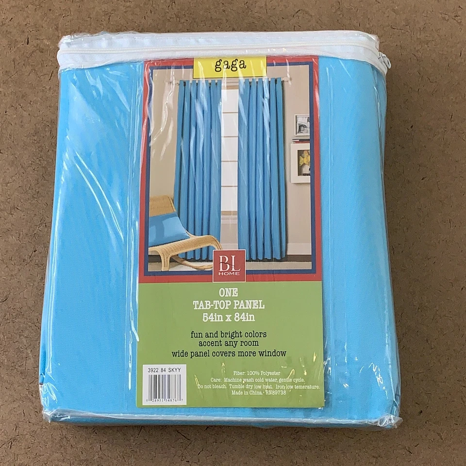 Cortina BL Home Gaga azul cielo panel superior de una pestaña 54 pulgadas X 84 pulgadas nueva con etiquetas Foto 2 de 4