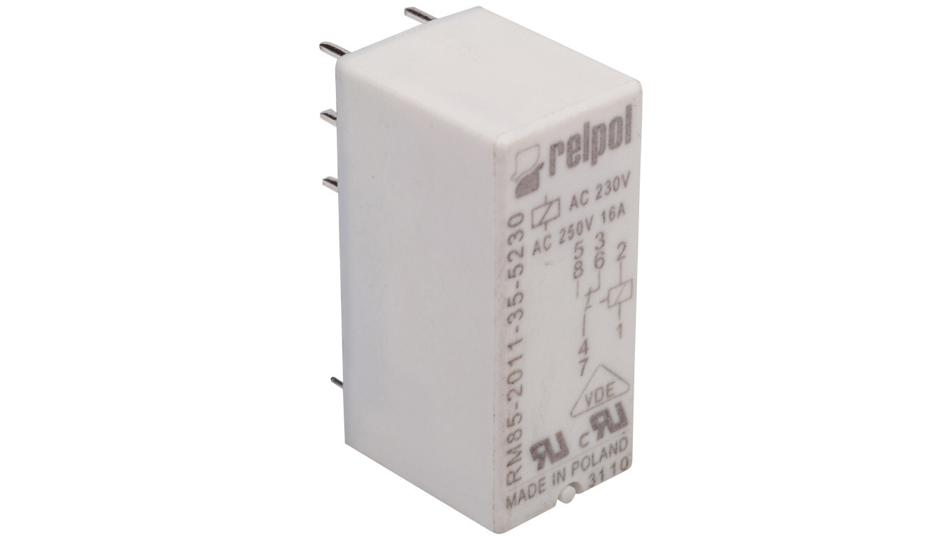 Miniature relay 1P 16A 230V AC PCB AgNi RM85-2011-35-5230 604658 /T2UK