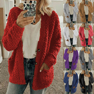 Womens Long Sleeve Fleece Fluffy 