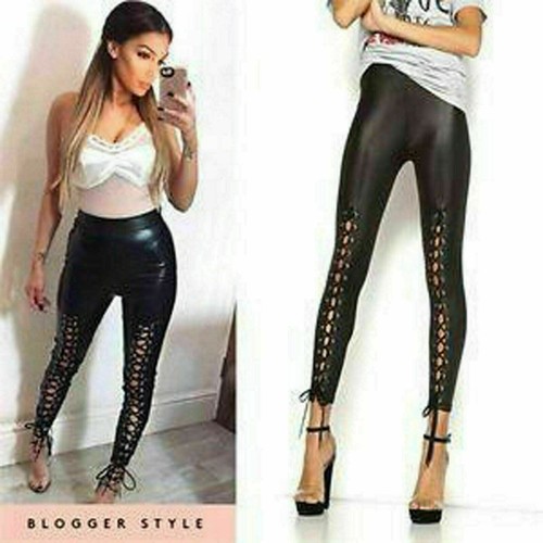 PVC Leather Wet Look Leggings Pants 