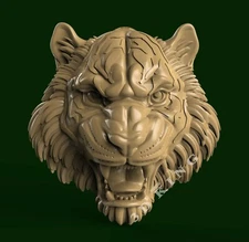 3D STL Model ANGRY TIGER HEAD for CNC Router Engraver Aspire Artcam 3D Printer