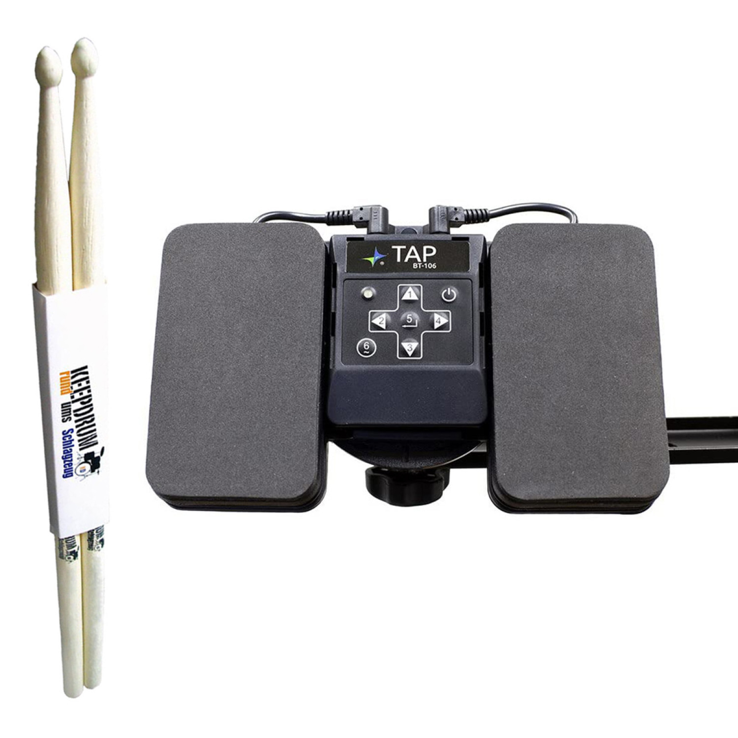 Airturn TAP Page Turner для барабанщика + Барабанные палочки keepdrum