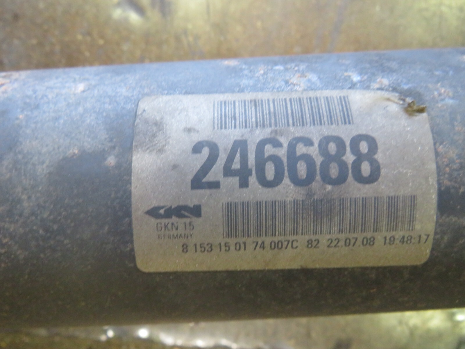 Maserati Granturismo, Rear Drive Shaft, Smoke Dmg, Used, P/N 246688