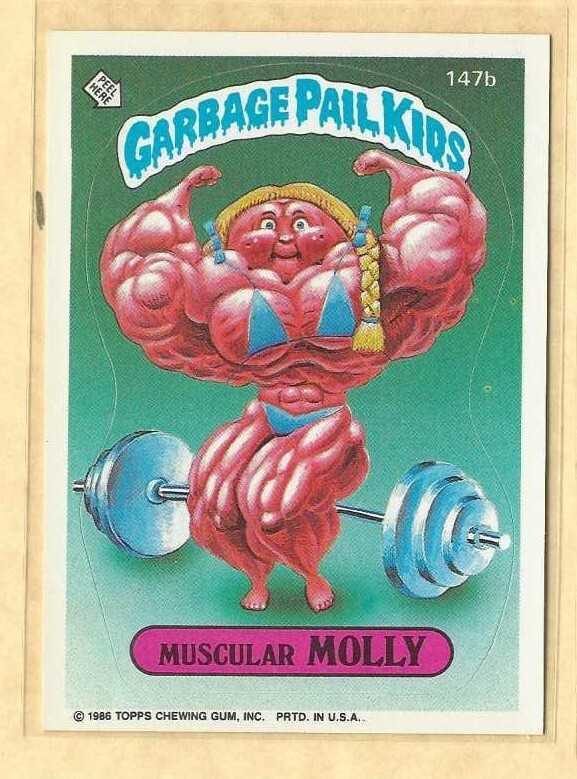 Muscular MOLLY #147b 1986 Garbage Pail Kids trading card — raw and PSA graded price guide