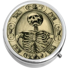 Vintage Skeleton  Medicine Vitamin Pill Box