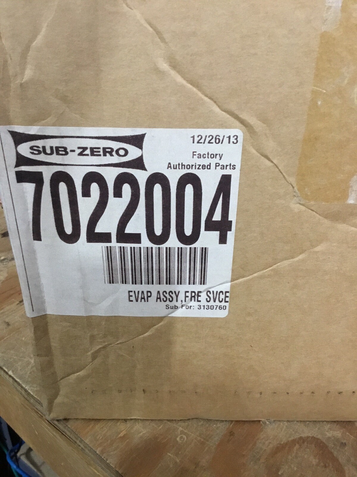 7022004 SubZero Evaporator, Brand New OEM!!!