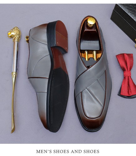 Zapatos británicos retro de negocios formales de cuero de vaca coreanos informales para bodas - Imagen 22 de 26
